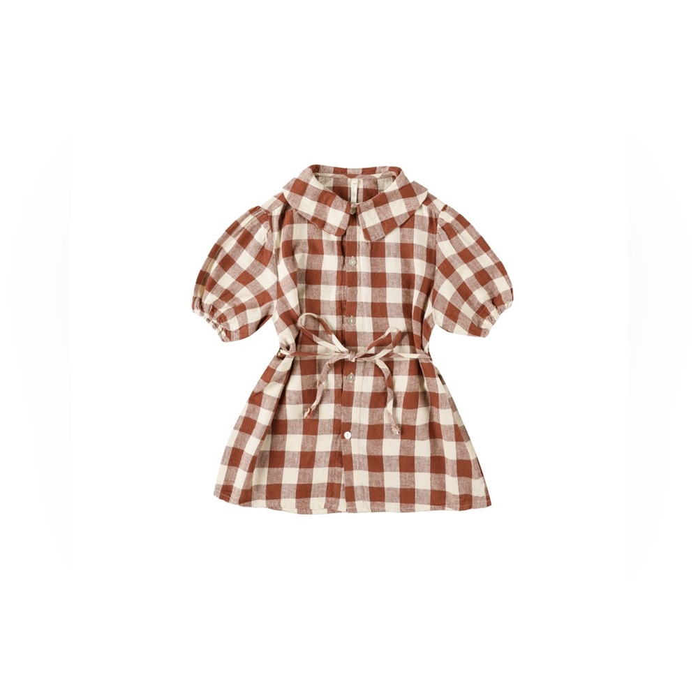 Rylee + Cru Girls Olive Dress Ruby Plaid red buffalo check 4T 5T